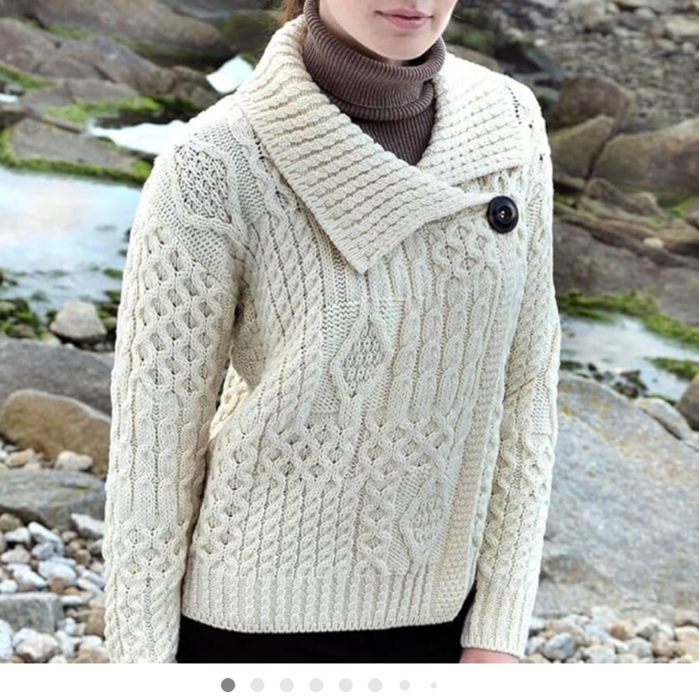 Carraig Donn Irish Merino Wool Cardigan – Small – Granny Core / Eclectic Grandpa